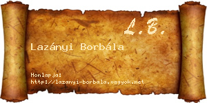 Lazányi Borbála névjegykártya