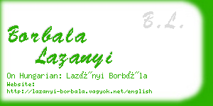 borbala lazanyi business card